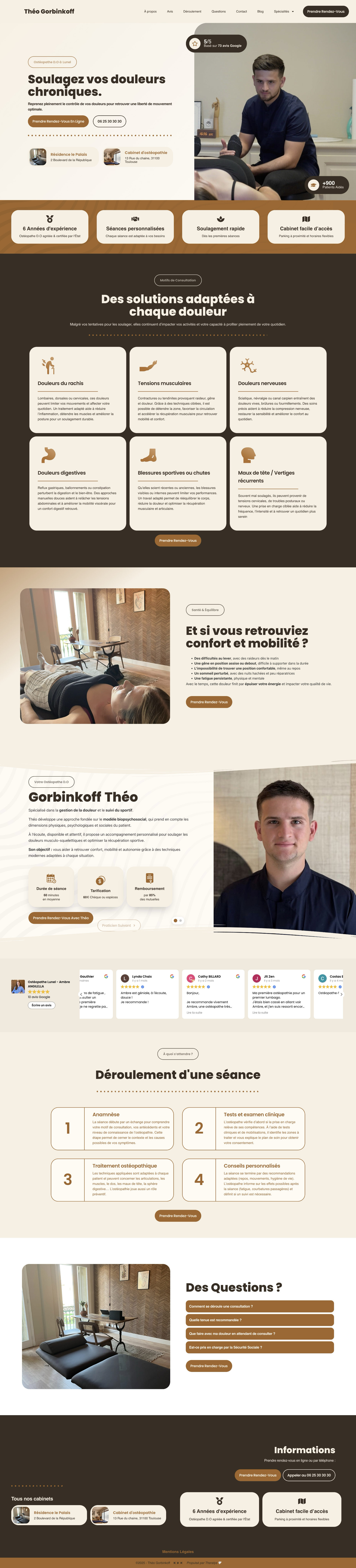 Aperçu d'un site thérapeute